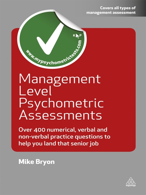 Title details for Management Level Psychometric Assessments by Mike Bryon - Available